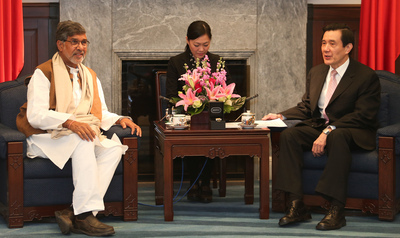 Kailash Satyarthi a été reçu par Ma Ying-jeou