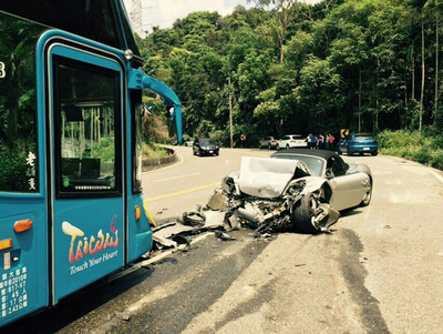 Accident de bus sur le site touristique du Lac du soleil et de la lune