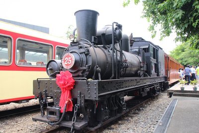 Le train à vapeur est sur les rails pour célébrer la fête des chemins de fer
