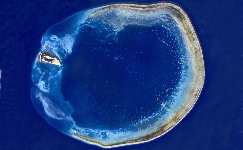 Image satellite des îles Pratas (source Parc national maritime de Dongsha)