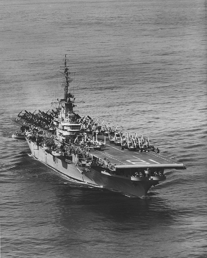 USS Wasp en soutien au replis de l'armée nationaliste à l'île Tachen (image U.S. Navy - Naval History and Heritage Command)