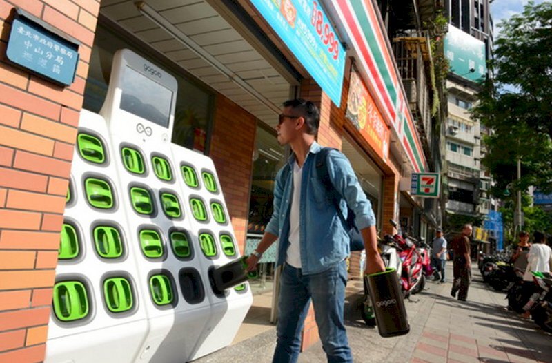 Une station de recharge de Gogoro (image : Gogoro)