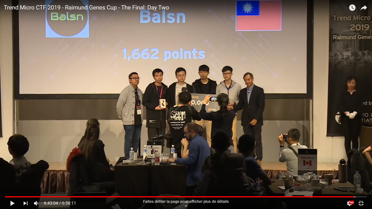 Une équipe taiwanaise finissent troisième à une compétition internationale de sécurité informatique CTF