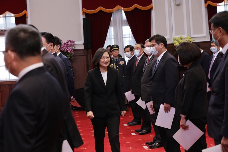 La présidente Tsai Ing-wen lors de la cérémonie d'inauguration (Image : Flickr - Palais présidentiel)