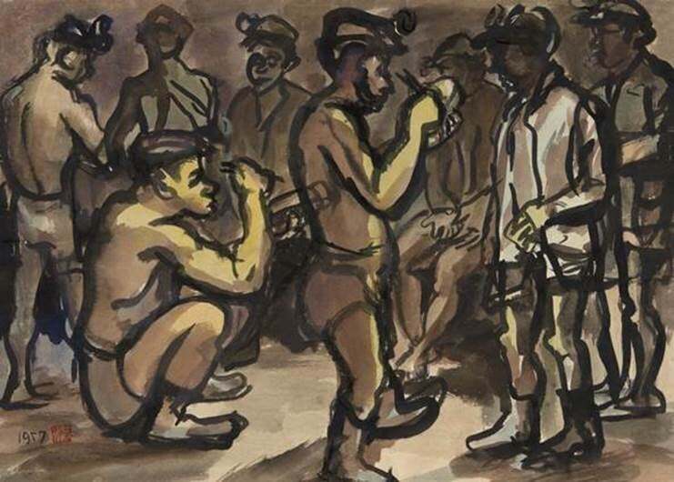 Mineurs du peintre Hung Rui-lin (Photos CNA)
