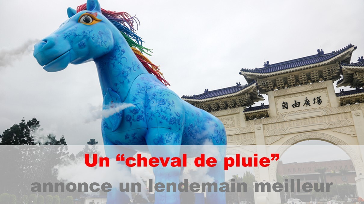 Un « cheval de pluie » géant bénit la jeunesse de Taiwan et du monde