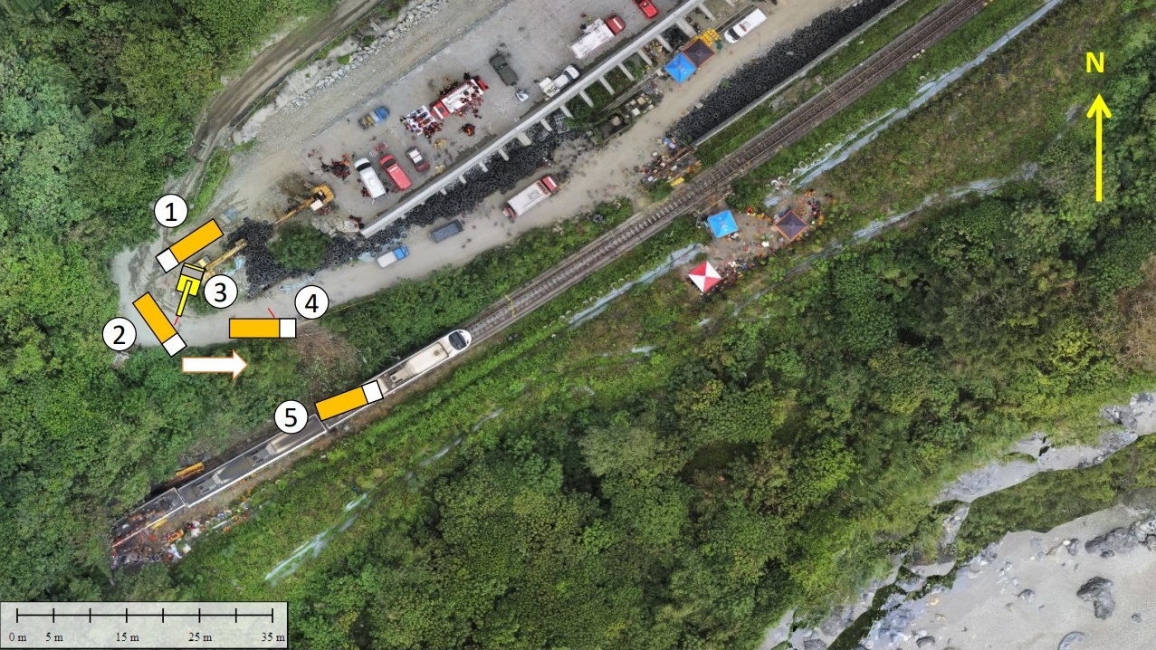 Déraillement de Taroko 408 : la mauvaise manipulation du camion-grue se précise