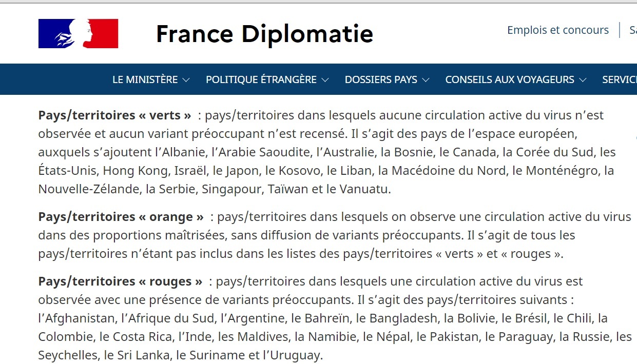 La France ouvre ses frontières aux personnes en provenance de Taïwan