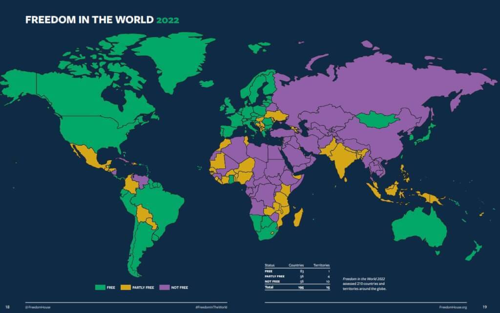 Freedom House : Taïwan est classée 2e pays le plus libre en Asie