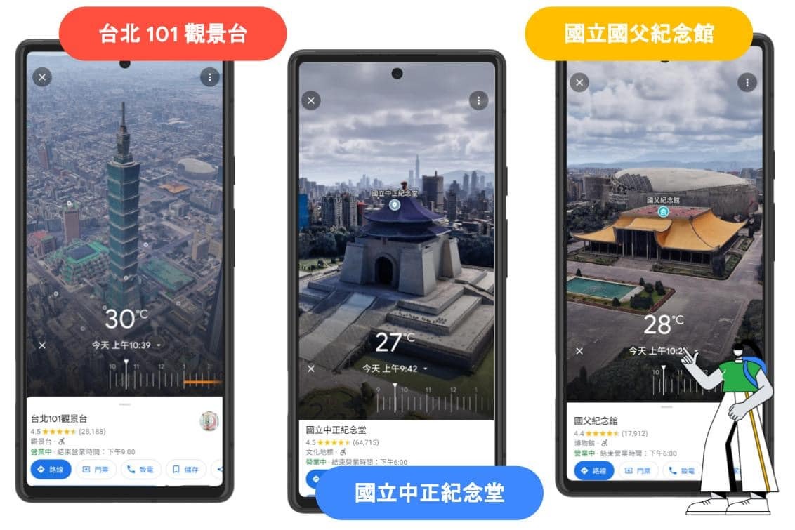 La vue immersive de Google propose désormais 9 sites taïwanais