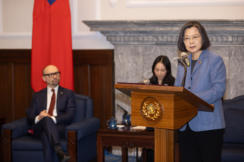 La délégation lituanienne en visite à Taïwan reçue au palais présidentiel