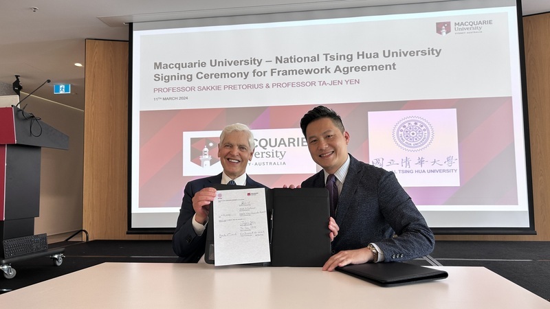 L’Université Tsing Hua et l’Université Macquarie actent un programme de double doctorat