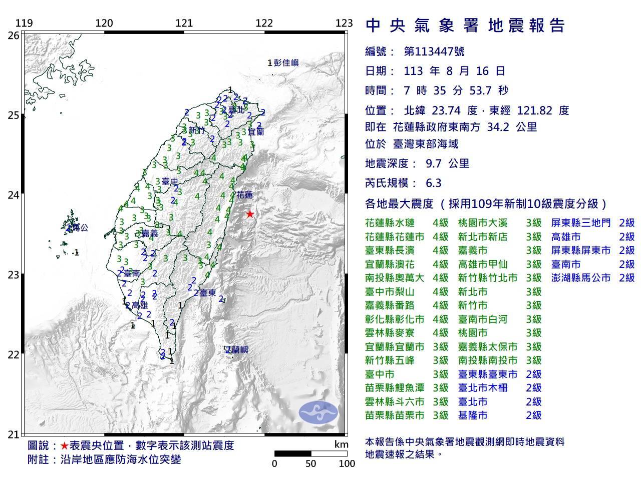 Hualien frappé par un séisme d’une magnitude de 6,3 et des répliques sont attendues