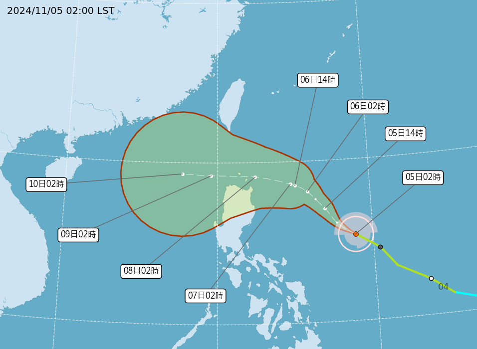 La tempête tropicale Yinxing se transforme en typhon mais ne devrait pas impacter directement Taïwan